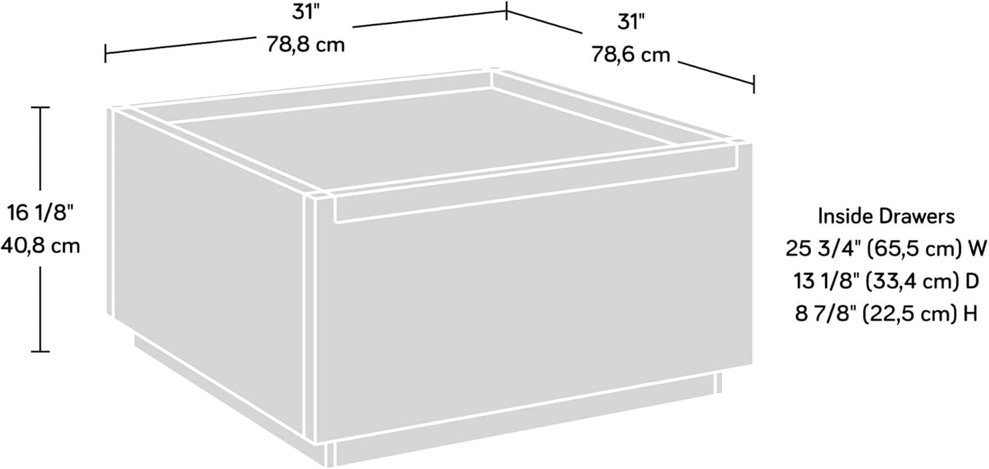 Sauder Manhattan Gate Modern Square Coffee Table, Rich Walnut Finish