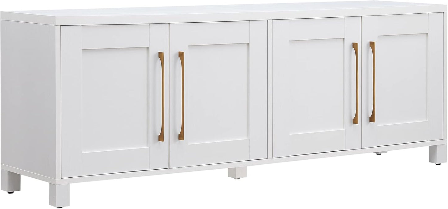 Henn&Hart Rectangular TV Stand for TV's up to 80" in Alder White, TV Stands for the Living Room