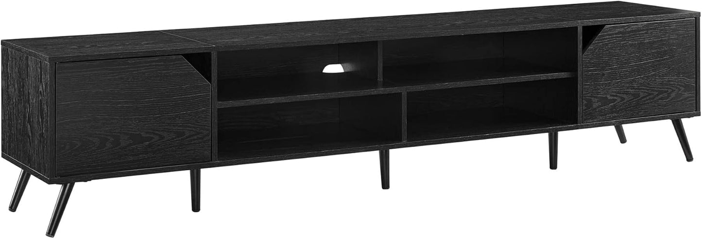 Walker Edison Nora Modern Minimal Open-Shelf TV Stand for TVs up to 90 Inches, 80 Inch, Dark Walnut