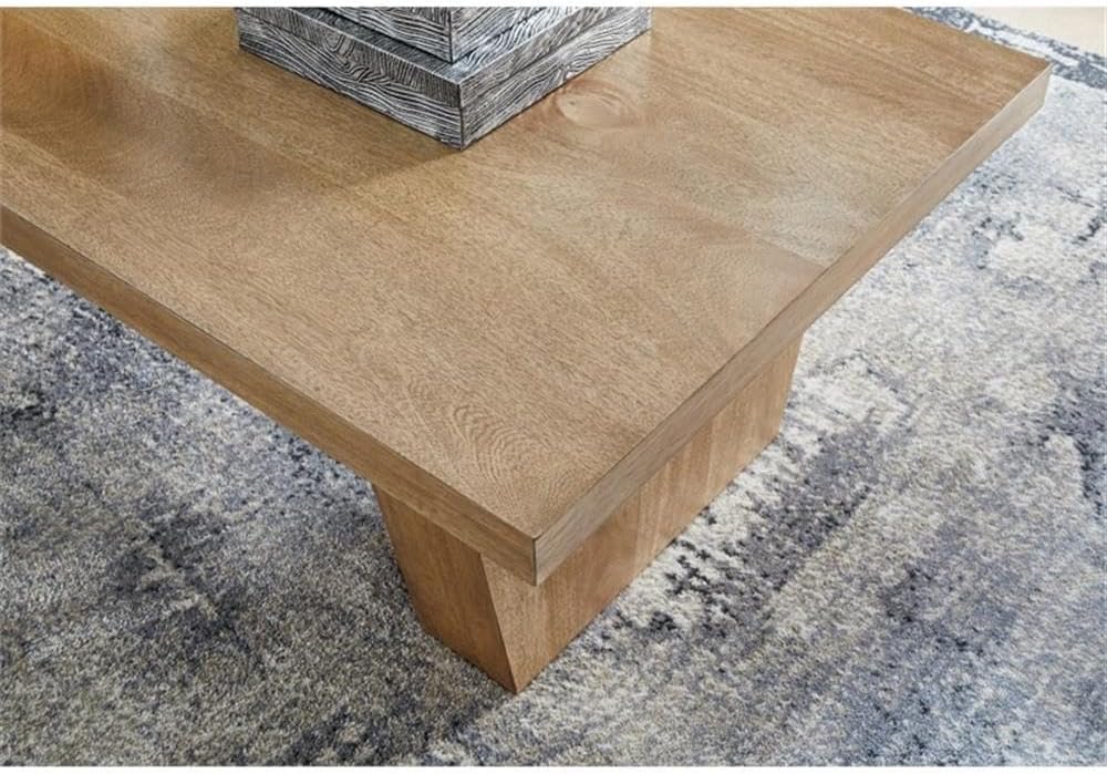 Signature Design by Ashley Kristiland Classic Cocktail Table with 1 Lower Shelf, Light Brown