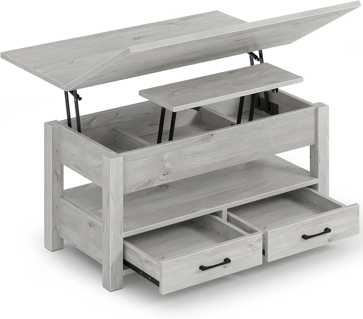 Rolanstar Coffee Table Lift Top, Multi-Function Convertible Coffee Table with Drawers and Hidden Compartment, Converts to Dining Table for Living Room, Home Office,Espresso
