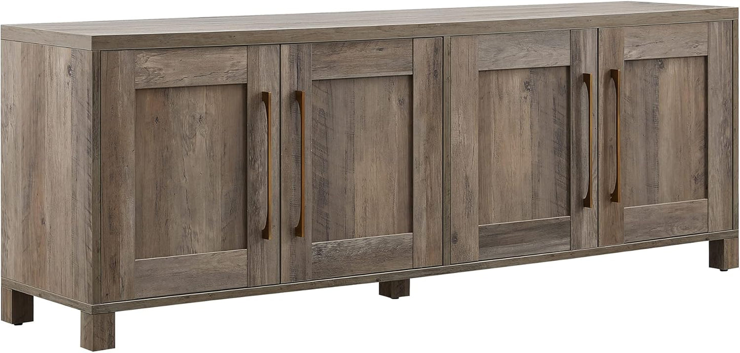 Henn&Hart Rectangular TV Stand for TV's up to 80" in Alder White, TV Stands for the Living Room