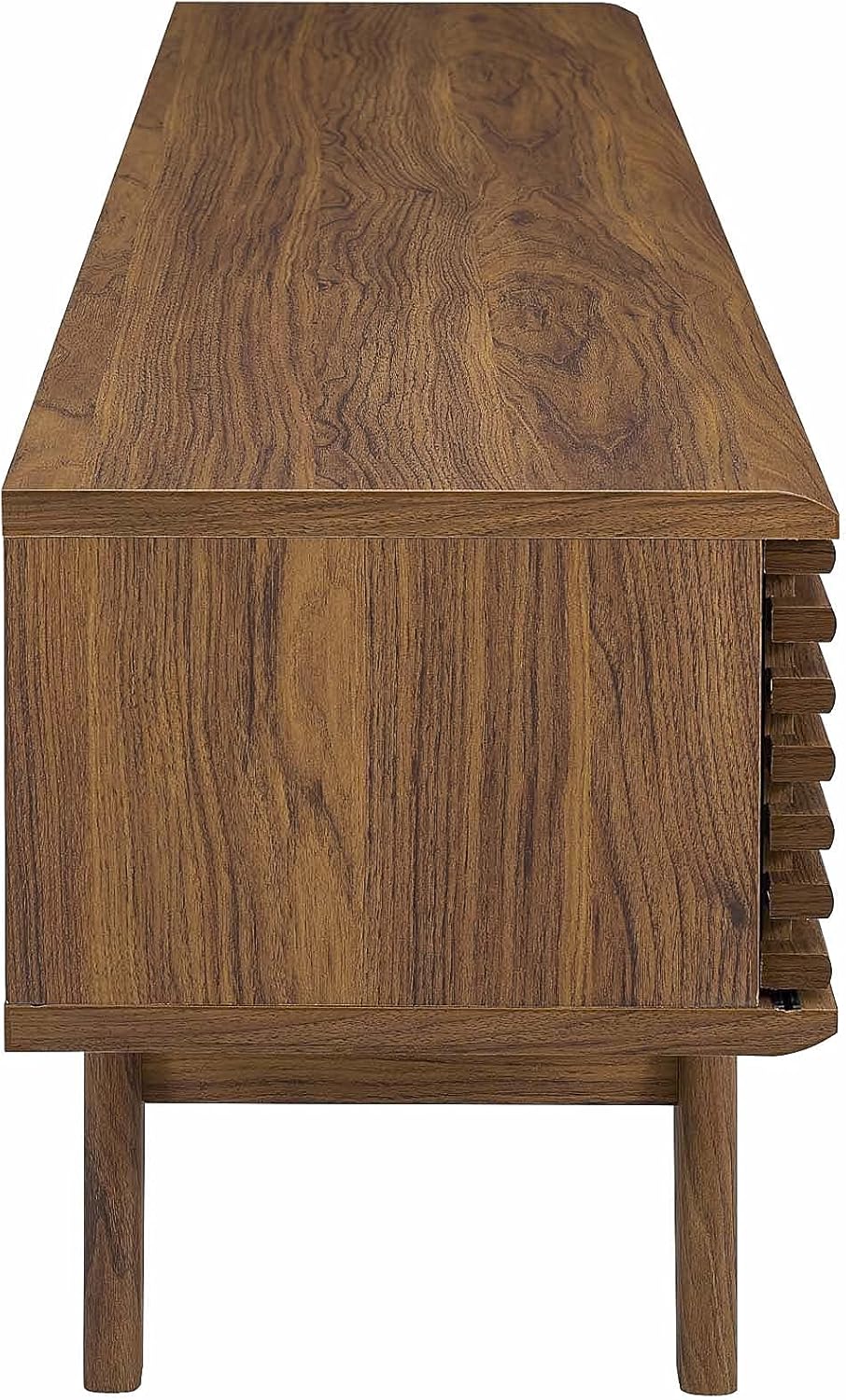 Modway Render 70" Mid-Century Modern Low Profile Media Console TV Stand, 70 Inch, Walnut Walnut