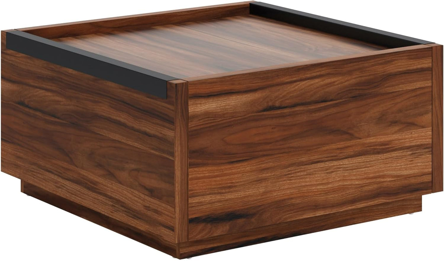 Sauder Manhattan Gate Modern Square Coffee Table, Rich Walnut Finish