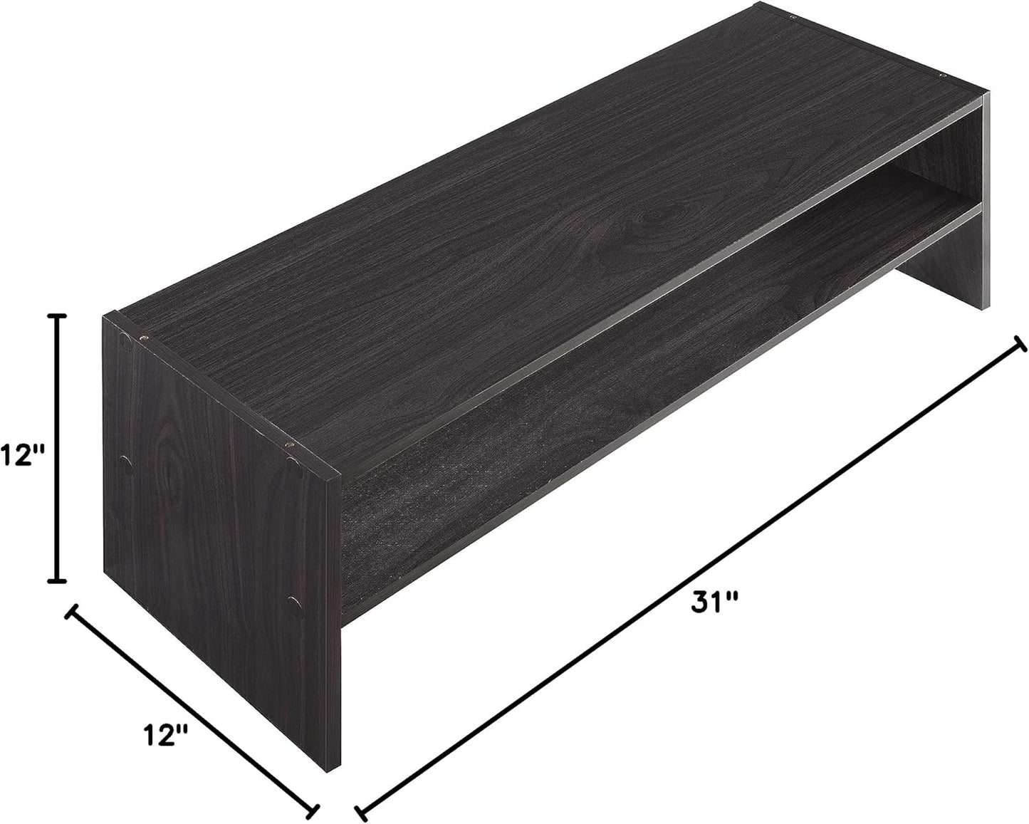 Whitmor Stackable 2-Tier Shoe Shelf, 31 inch, Espresso