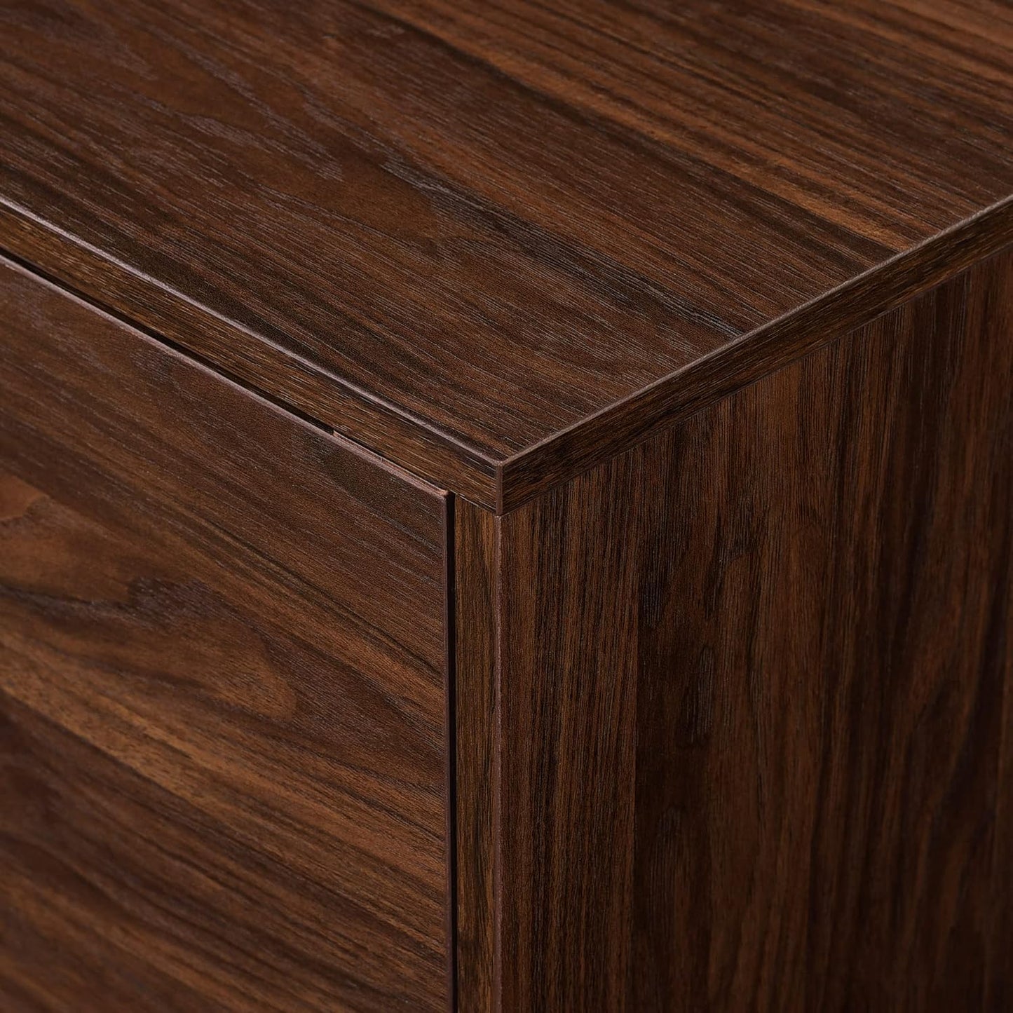 Walker Edison Nora Modern Minimal Open-Shelf TV Stand for TVs up to 90 Inches, 80 Inch, Dark Walnut