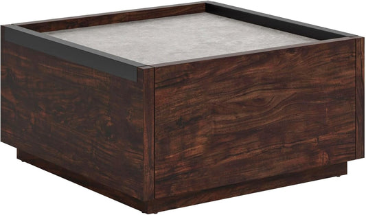 Sauder Manhattan Gate Modern Square Coffee Table, Rich Walnut Finish